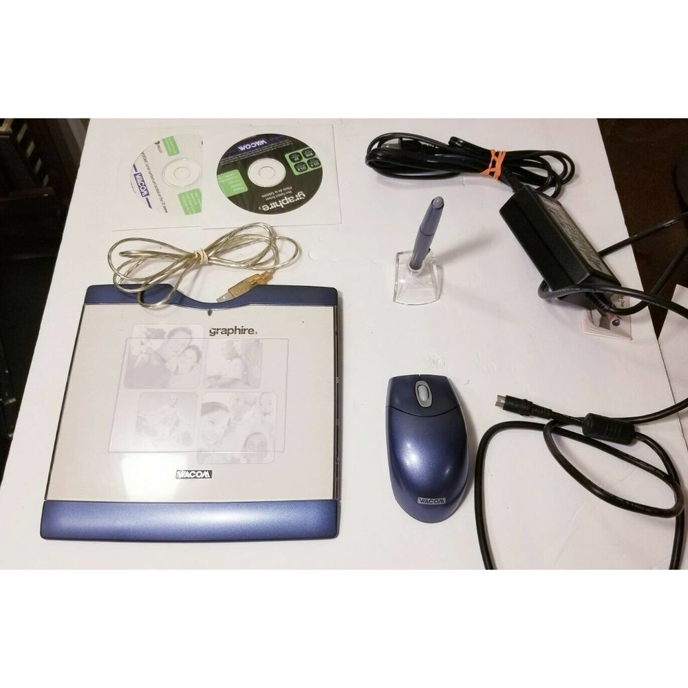 WACOM Graphire 3 4x5 Graphics Pad Tablet w Mouse, Pen & Software Preowned